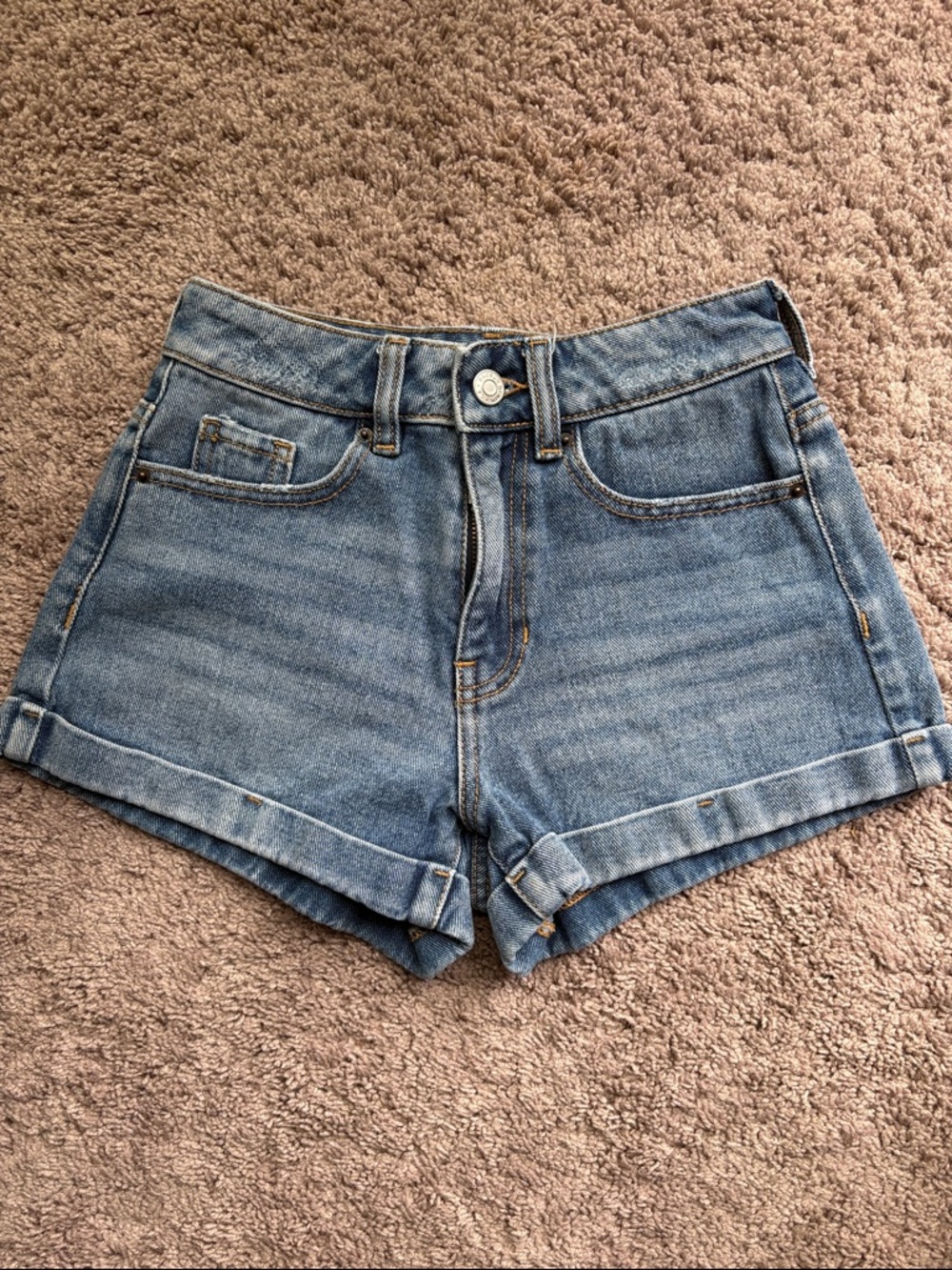 Pacsun Denim High-Rise Cuffed Women's/Girls Shorts - Blue size 22